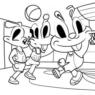 Space Jam Basketball Game Coloring Page 61864-13608