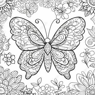 Intricate Zentangle Butterfly Coloring Page 61956-13646