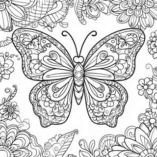 Intricate Zentangle Butterfly Coloring Page 61956-13647