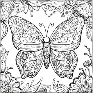 Intricate Zentangle Butterfly Coloring Page 61956-13648