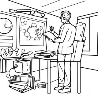 Creative Teacher In Classroom Coloring Page 62055-13668