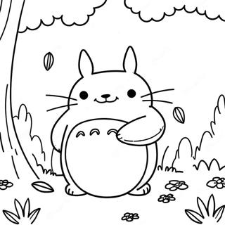 Totoro In A Magical Forest Coloring Page 62139-13688