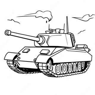 Military Tank In Action Coloring Page 62220-13707