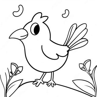 Colorful Singing Bird Coloring Page 62319-13727