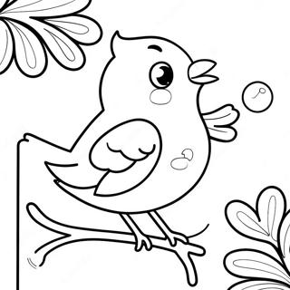 Colorful Singing Bird Coloring Page 62319-13728