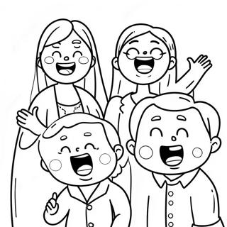 Happy Family Singing Together Coloring Page 62320-13730