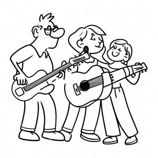 Happy Family Singing Together Coloring Page 62320 13732