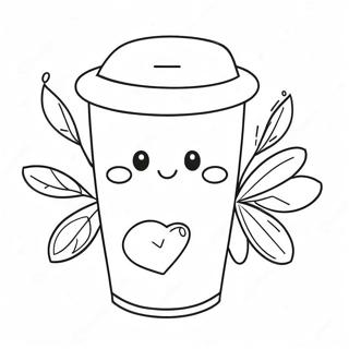 Cute Coffee Cup With Smiling Face Coloring Page 62411-13767