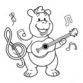 Barney Playing Musical Instruments Coloring Page 62982-13914