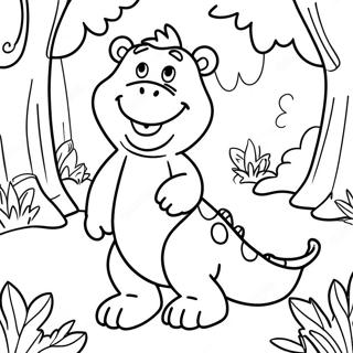 Barney In A Magical Forest Coloring Page 62984-13921