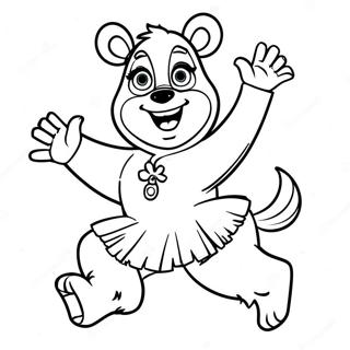 Masha And The Bear Dancing Coloring Page 63161-13973
