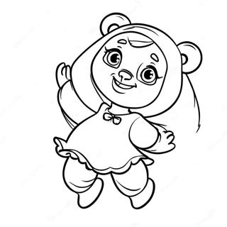 Masha And The Bear Dancing Coloring Page 63161-13975