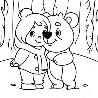Masha And The Bear In The Snow Coloring Page 63163-13982
