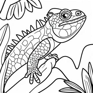 Colorful Iguana In A Jungle Coloring Page 63698-14126