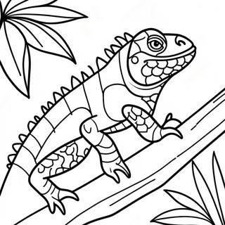 Colorful Iguana In A Jungle Coloring Page 63698-14127