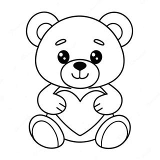 Cute Teddy Bear With Heart Coloring Page 64443-13290