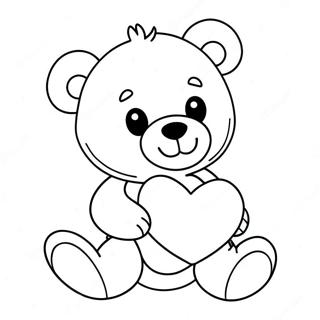 Cute Teddy Bear With Heart Coloring Page 64443-13291