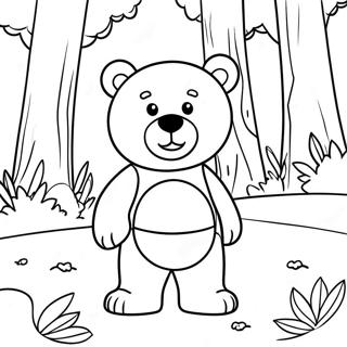 Adventurous Teddy Bear Exploring The Woods Coloring Page 64446 13301