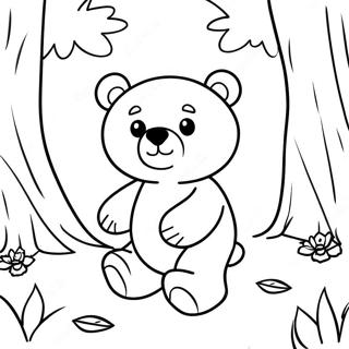 Adventurous Teddy Bear Exploring The Woods Coloring Page 64446 13303