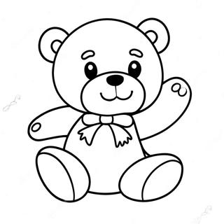 Playful Teddy Bear With A Toy Coloring Page 64447-13305