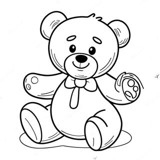Playful Teddy Bear With A Toy Coloring Page 64447-13307
