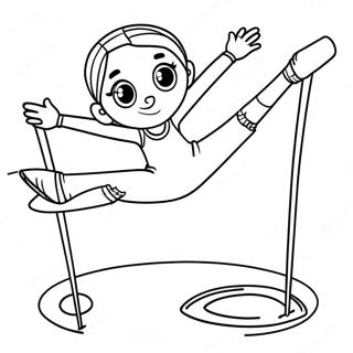 Bouncing Gymnast Coloring Page 64534-13626