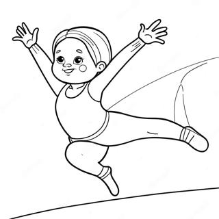 Bouncing Gymnast Coloring Page 64534-13627