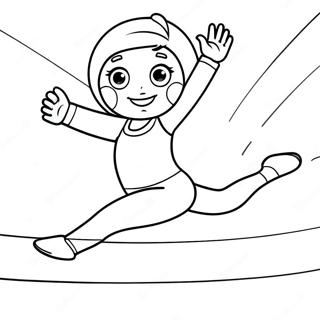 Bouncing Gymnast Coloring Page 64534-13628