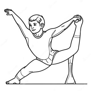 Flexible Gymnast Performing Split Coloring Page 64535-13629