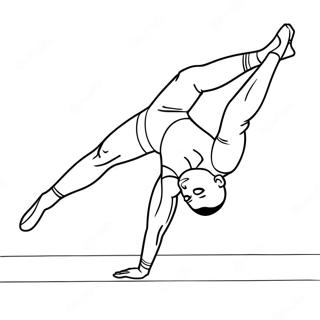 Flexible Gymnast Performing Split Coloring Page 64535-13630