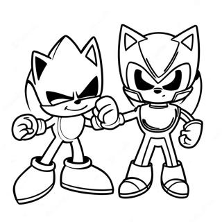 Metal Sonic Vs Sonic Coloring Page 64707-13843