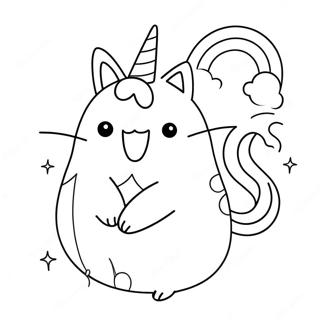 Adorable Pusheen In A Unicorn Costume Coloring Page 6474-150