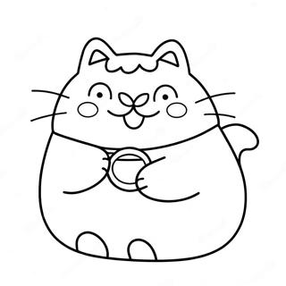 Funny Pusheen With Sunglasses Coloring Page 6477 1439