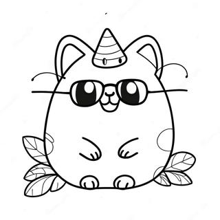 Funny Pusheen With Sunglasses Coloring Page 6477 1440