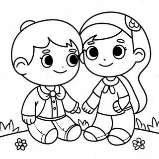 Happy Peaceful Kids Coloring Page 64807-13959