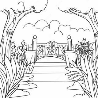 Peaceful Garden Scene Coloring Page 64808 13961