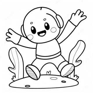 Colorful Fall Guys Character Jumping Coloring Page 64905-13987