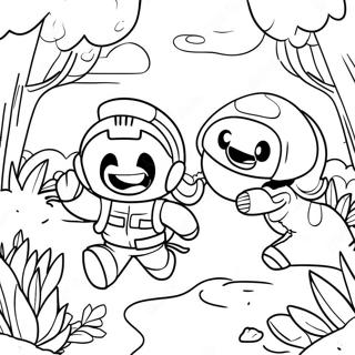 Adventurous Fall Guys Race Scene Coloring Page 64906-13990