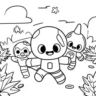 Adventurous Fall Guys Race Scene Coloring Page 64906-13991