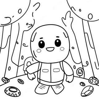 Adventurous Fall Guys Race Scene Coloring Page 64906-13992