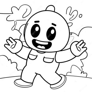 Funny Fall Guys Character Dancing Coloring Page 64907 13993