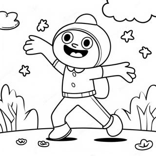 Funny Fall Guys Character Dancing Coloring Page 64907 13994