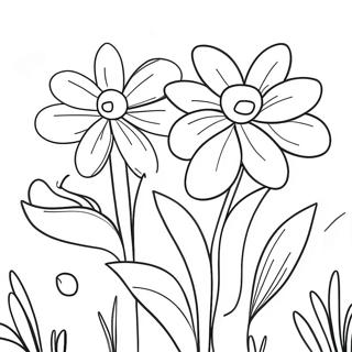 Colorful Spring Flowers Coloring Page 653-1909