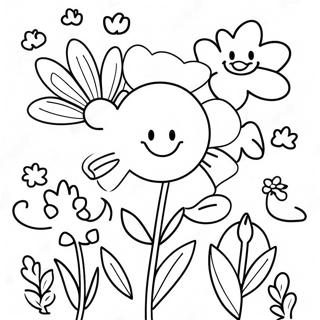 Colorful Spring Flowers Coloring Page 653-1911