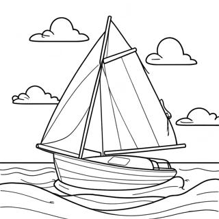 Sailboat On The Ocean Coloring Page 65813-14389