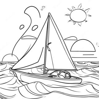 Sailboat On The Ocean Coloring Page 65813-14392