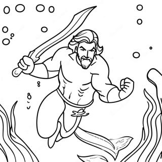 Aquaman Underwater Coloring Page 66084-14464