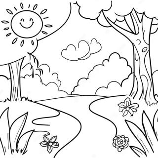 Uplifting Nature Scene Coloring Page 66171-14474