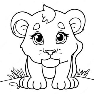 Cute Lion Cub Coloring Page 66268-14489