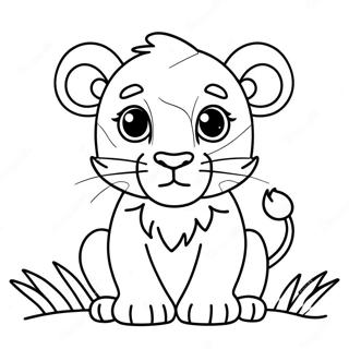 Cute Lion Cub Coloring Page 66268-14490